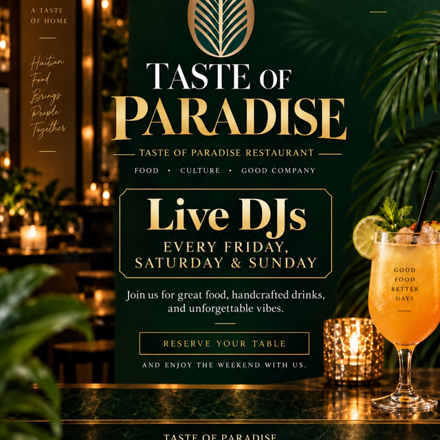 Weekend Live DJ Experience at Taste of Paradise